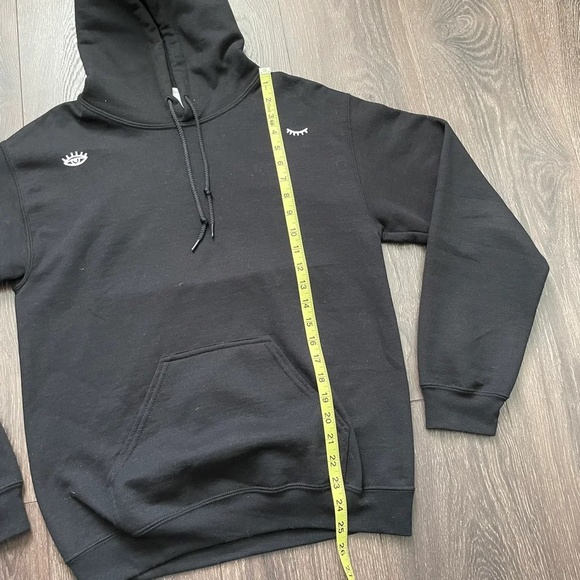 Black Wavy Font Graphic Hoodie - Picture 8 of 9